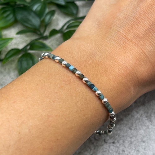 Sterling silver and apatite - silver,