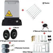 Automatic Electric Sliding Gate Opener Kit Door 2 Remote Control Racks 800KG new