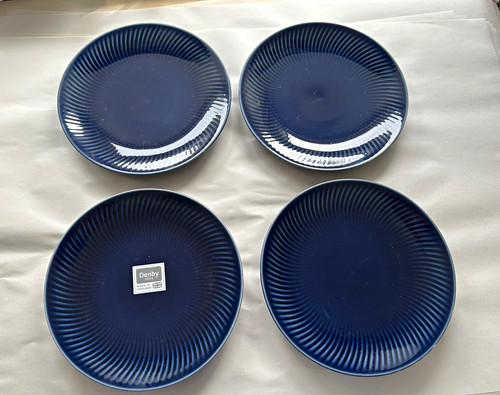 Denby arc blue ridged salad - denby,