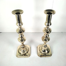 Pair Of Brass Candlesticks 30cm With Candle Pushers Elegant Design Candle Sticks