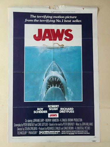 Original 1975 jaws one sheet - original,