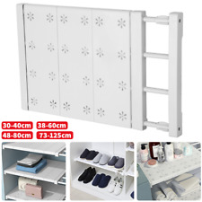 Extendable Closet Cupboard Storage Organizer Shelf Divider Rack White Adjustable