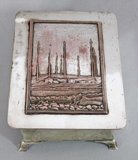 MARCONI WIRELESS CIGARETTE BOX SHOWING THE RADIO TRANSMITTER CARNARVON 1916