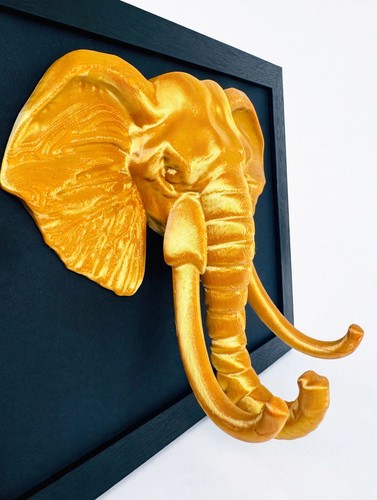 Elephant head wall - head, art