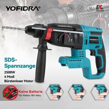 Yofidra® cordless hammer drill 4 modes drill SDS hammer brushless for 18V Makita