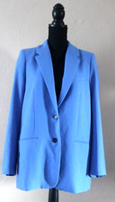 BNWT New Zara Blue Single Breasted Straight Blazer Jacket Size S Small UK 8 10
