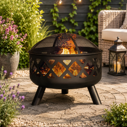 Round fire pit - pit, with