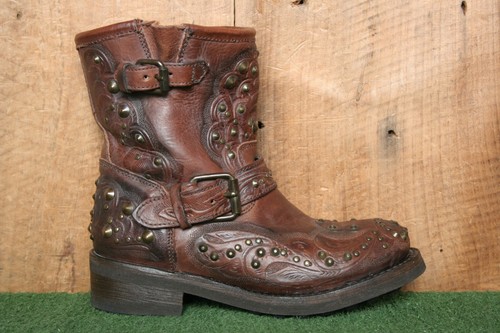 Ash studded brown leather - studded,