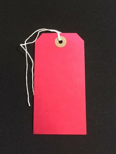 Red strung tie tags - red,