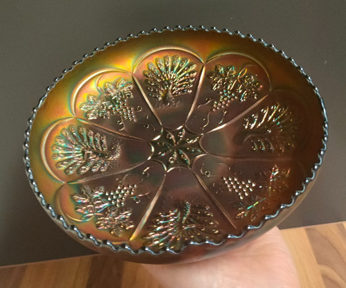 Carnival glass peacock - glass,,
