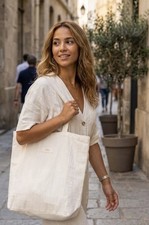 ZARA Large Cotton Fabric Ivory