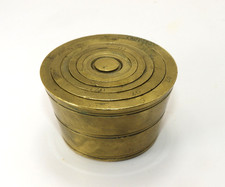 Antique Complete Bronze Brass Set Of Troy Weights Nesting Cups.
