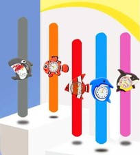 Children Party Wrist Watches Silicone Bracelet Analogue Snap Slap On Kids Watch
