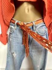 Sequin Belt Orange Embellished