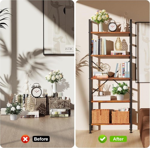 Tier bookshelf shaped - 5-tier,