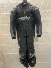 Arlen Ness Kangaroo Titanium Motorcycle Leathers Suit Size EU 48 UK 38 Black