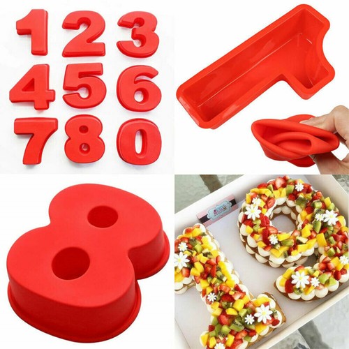 Food silicone number mould - number,