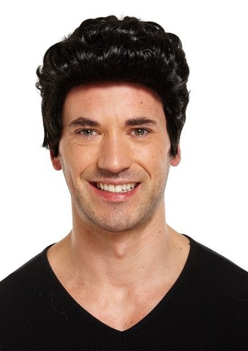 Mens short black quiff - short,