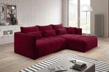 Velvet Corner Sofa Bed Storage