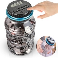 1.8L Electronic Digital Piggy Bank Automatic Coin Counting Jar Money Saving Box 