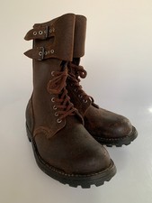 VTG Old French BMJA Ranger Mle52 Military Leather Boots Indochina Army France 50