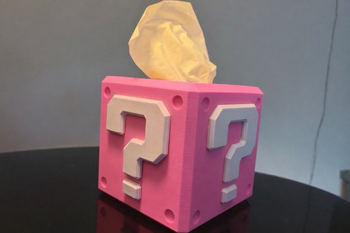 Pink cube tissue - cube,