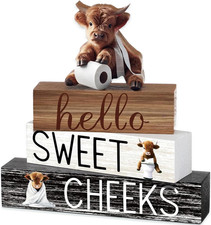 4 Pcs Highland Cow Decor Set