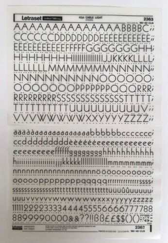 Letraset lettering 42pt - letraset,