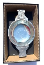 Vintage Scottish Traditional Large Pewter Quaich