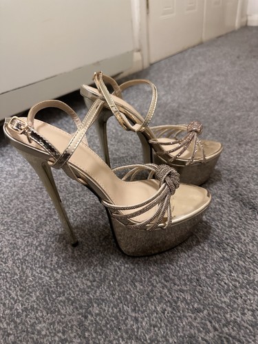 Gold platform high - gold, heels