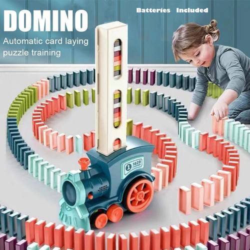 Domino train with block sets - domino,