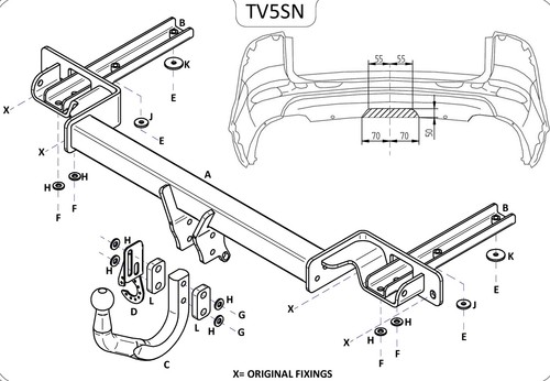 Towtrust swan neck - neck, for