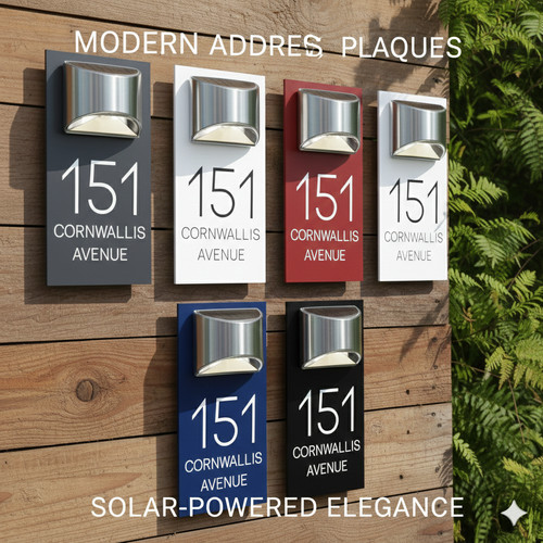 Modern house number plaques - number,