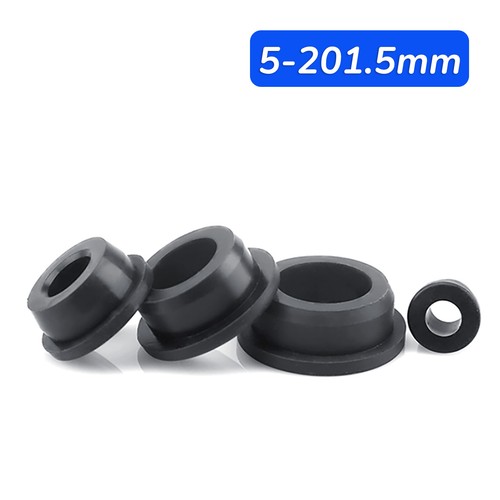 Black open wire grommets - black,