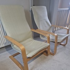 2x IKEA POÄNG Armchair Oak