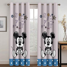Little Mickey Mouse Curtains Bedroom Living Room Eyelet Ring Top Blackout Decor
