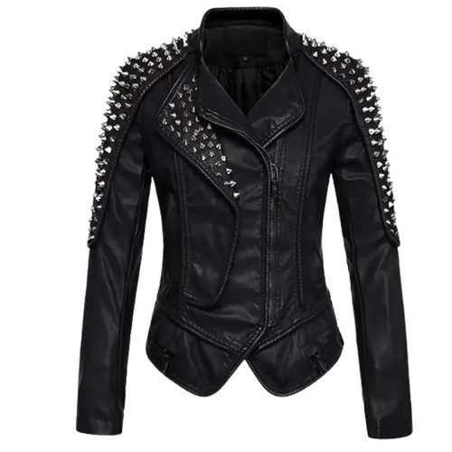 Punk womens black - black, genuine