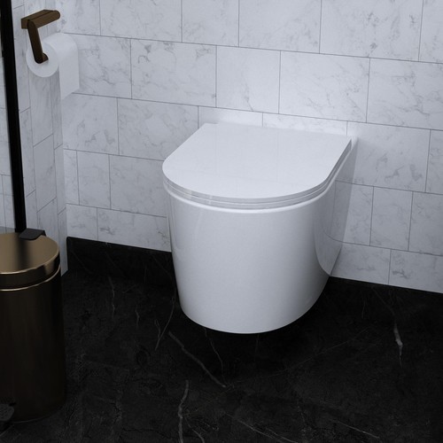 Bathroom wall hung toilet - hung,