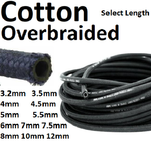 Cotton braided rubber fuel - braided,