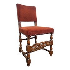 Antique vintage carved gothic oak bedroom chair / hall chair / occasional chair