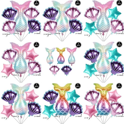 5pcs mermaid tail balloons - 5pcs,