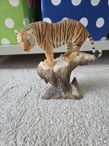 Tiger standing snowy rock - standing, on