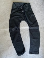 Humor Santiago Mens Low Drop Crotch Arc Leg Chino Trousers, Size W32 Black