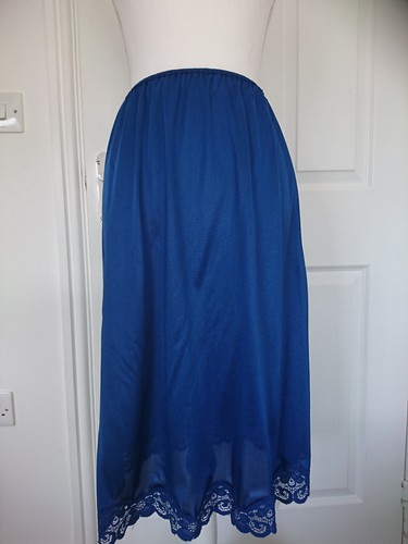 Vtg royal blue glossy slippery - blue,