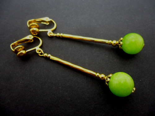 Pair green peridot jade - pair,