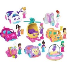 Polly Pocket Micro Doll with Themed Die-cast Car and Mini Pet Kid's Travel Toys