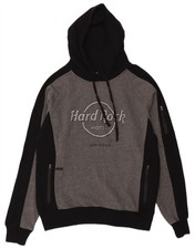 HARD ROCK CAFE Mens San Diego Graphic Hoodie Jumper Large Grey Colourblock AC20