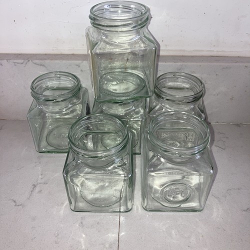 Hexagonal glass jars - 6,