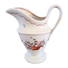Antique 18th Century New Hall c. 1790 Small Porcelain Cream  Jug ~Basket Flowers