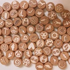 6pcs Pottery Stamps Wood Blocks Emboss Craft Modeling Ceramic Texture Clay Tool